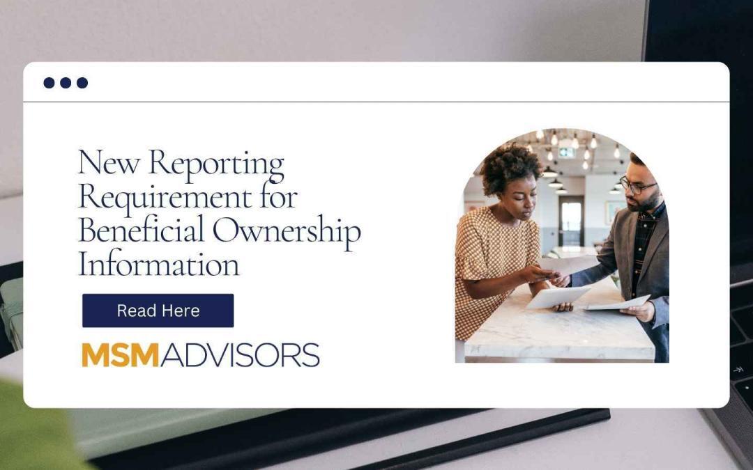 New Reporting Requirement for Beneficial Ownership Information